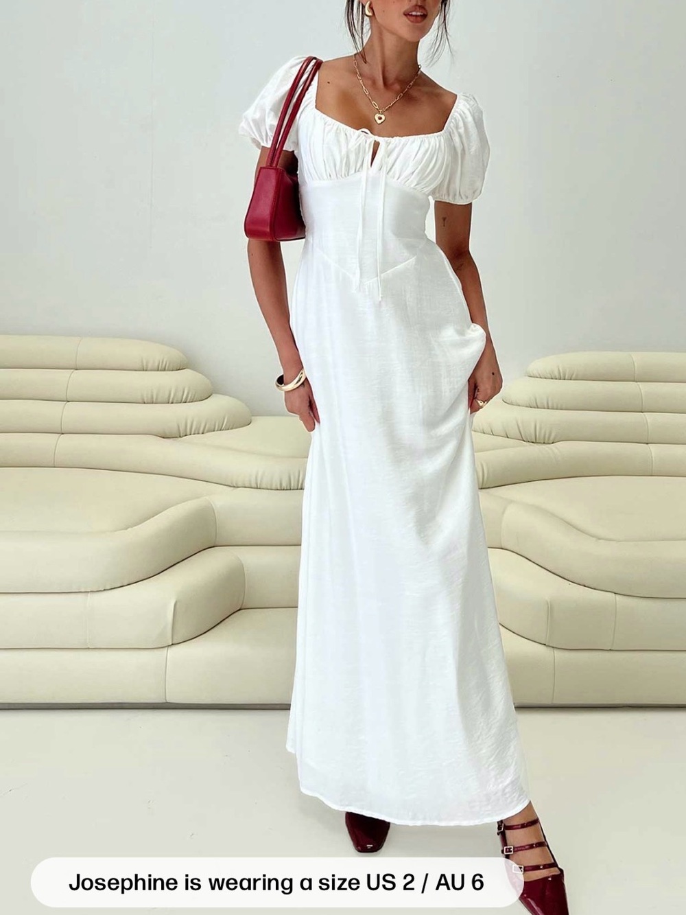 Princess Polly White Puff-Sleeve Maxi Dress